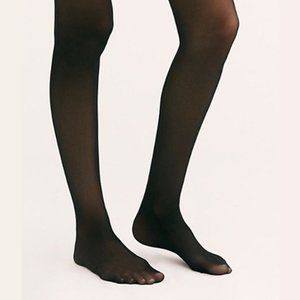 FREE PEOPLE Time to Shine Semi Sheer Black Tights